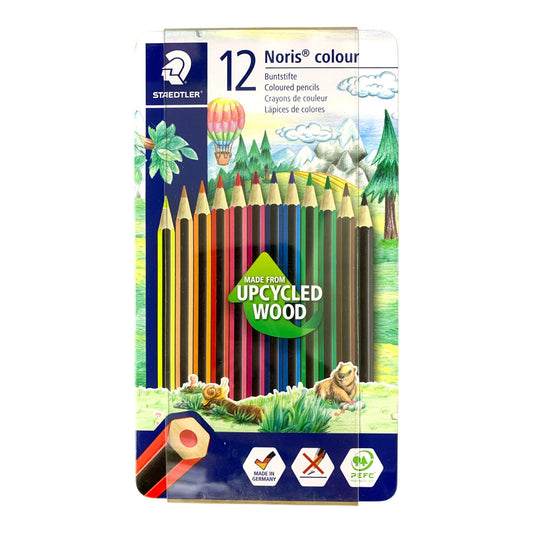Staedtler Noris Colored Pencils - 12 Pack Metal Case || الوان خشبية ستدلر نوريس 12 لون علبة حديد