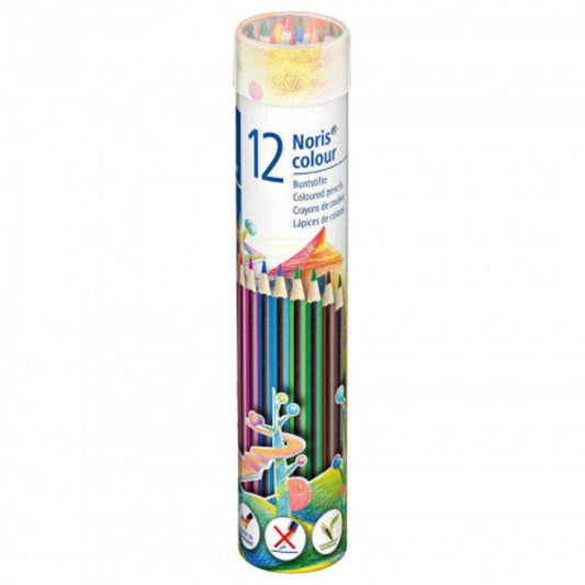 Staedtler Noris 12 Color || أقلام تلوين ستدلر نوريس، 12 لونًا في علبة معدنية