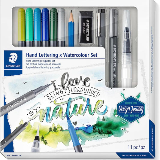 Staedtler Hand Lettering x Watercolor Set || مجموعة الوان ماركرز للرسم المائي ستدلر ١١ قطعة