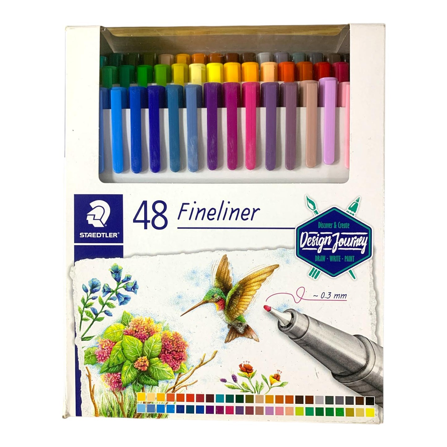 Staedtler 48 Fineliner Pens - Design Journey Set || اقلام ستدلر راس ضعبف 48 لون مجموعة رحلة التصميم