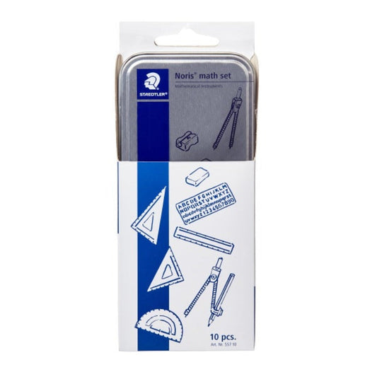 Staedtler Noris Math Set 10 pcs || علبة هندسة ستدلر نوريس ١٠ قطعة