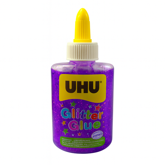UHU Colored Liquid Glitter Glue 90g Purple Color || صمغ يوهو سائل ملون زري 90 جرام لون بنفسجي