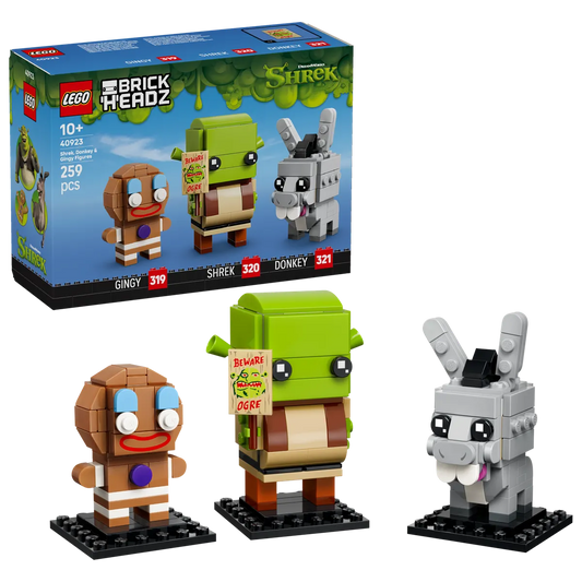 LEGO® BrickHeadz™ Shrek, Donkey & Gingy Figures 40923 official gallery image 2