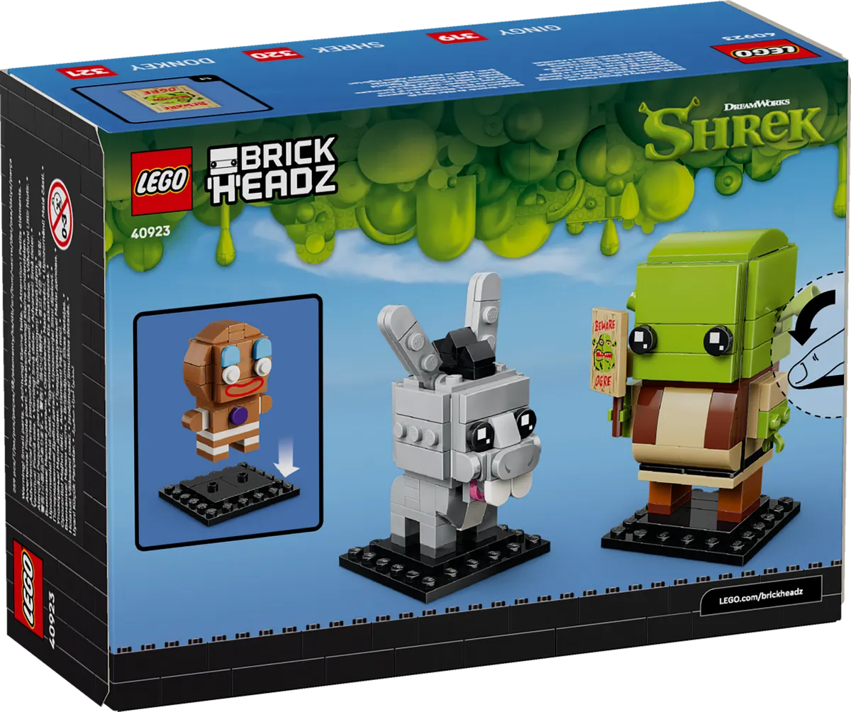 LEGO® BrickHeadz™ Shrek, Donkey & Gingy Figures 40923 official gallery image 3
