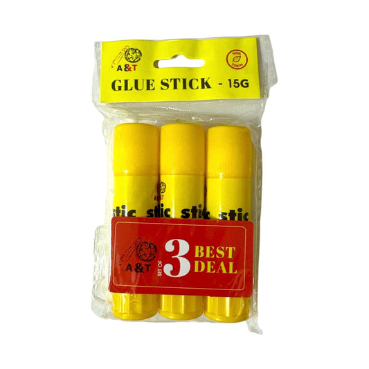 A&T Glue Stick Offer 3 pcs 15g || عرض اي اند تي صمغ ٣ حبة ١٥ جرام