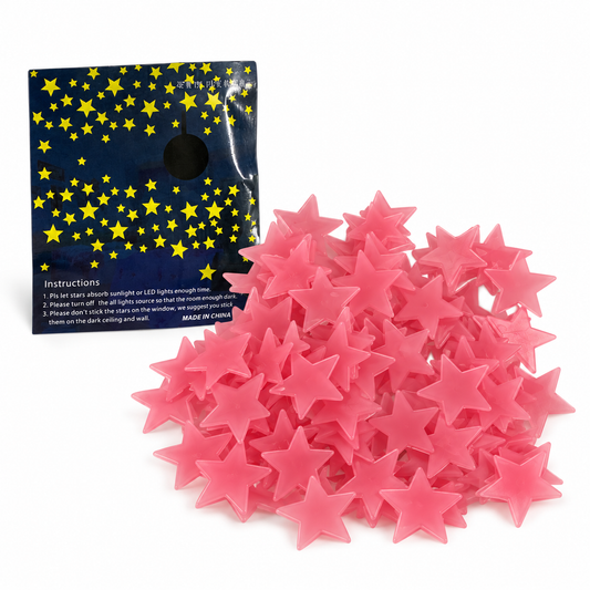 A&T Glow in The Dark Stars Pink || نجوم مضيئة اي اند تي لون وردي