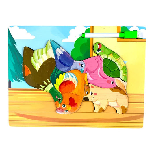 Farm Animals Puzzle with Whiteboard || بازل مع سبورة بيضاء حيوانات المزرعة