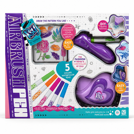 Airbrush 5 Watercolor Set || الوان نفخ بطاريه 5 الوان  مع أدوات
