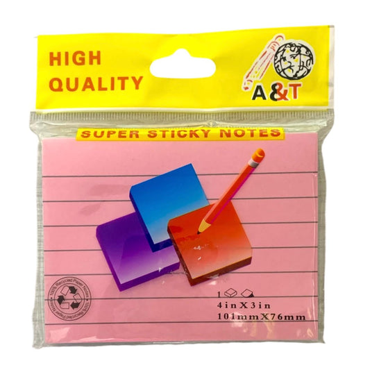 A&T Sticky Note Pastel Colors 4 x 3 || ورق ملاحظات لاصق الوان باستيل حجم ٣*٤ 