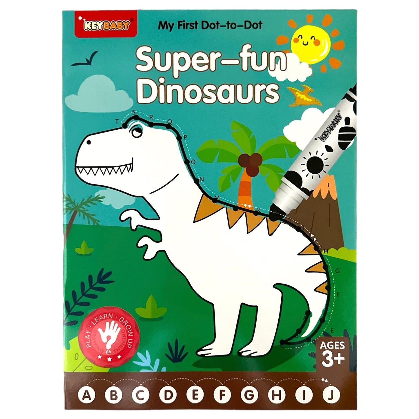 Super Fun Dinosaurs Dot to Dot Coloring Book
دفتر تلوين للاطفال الديناصورات