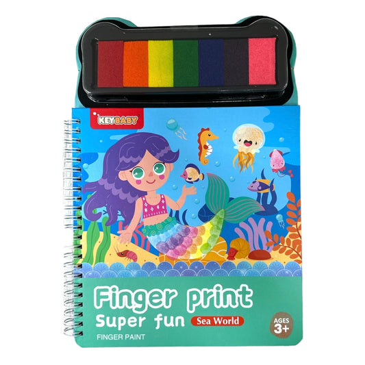 Super Fun Finger Print Paint Sea World || الوان بصمة للاطفال شكل حورية البحر