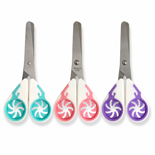 Kids Scissor Rubber Handle Assorted Color || مقص اطفال يده ربل الوان متنوعة