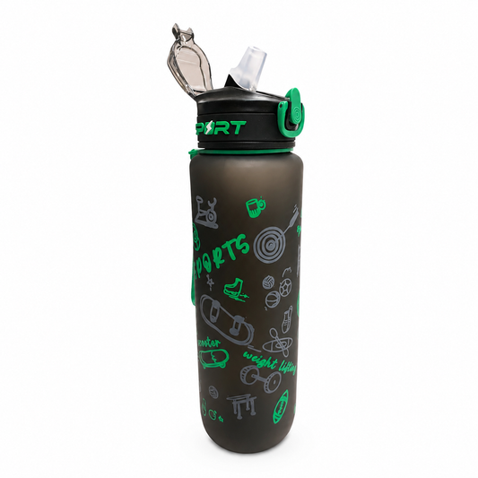 Water Bottle Sport Black 1000 ml #1 || مطارة ماء اسود شفاف سبورت 1000 مل #1