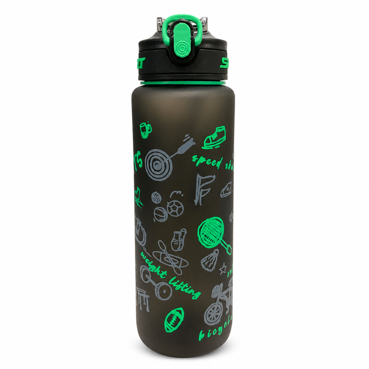 Water Bottle Sport Black 1000 ml #1 || مطارة ماء اسود شفاف سبورت 1000 مل #1
