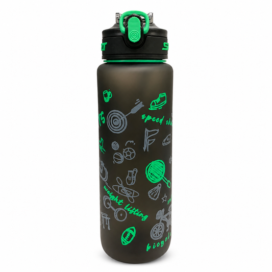Water Bottle Sport Black 1000 ml #1 || مطارة ماء اسود شفاف سبورت 1000 مل #1