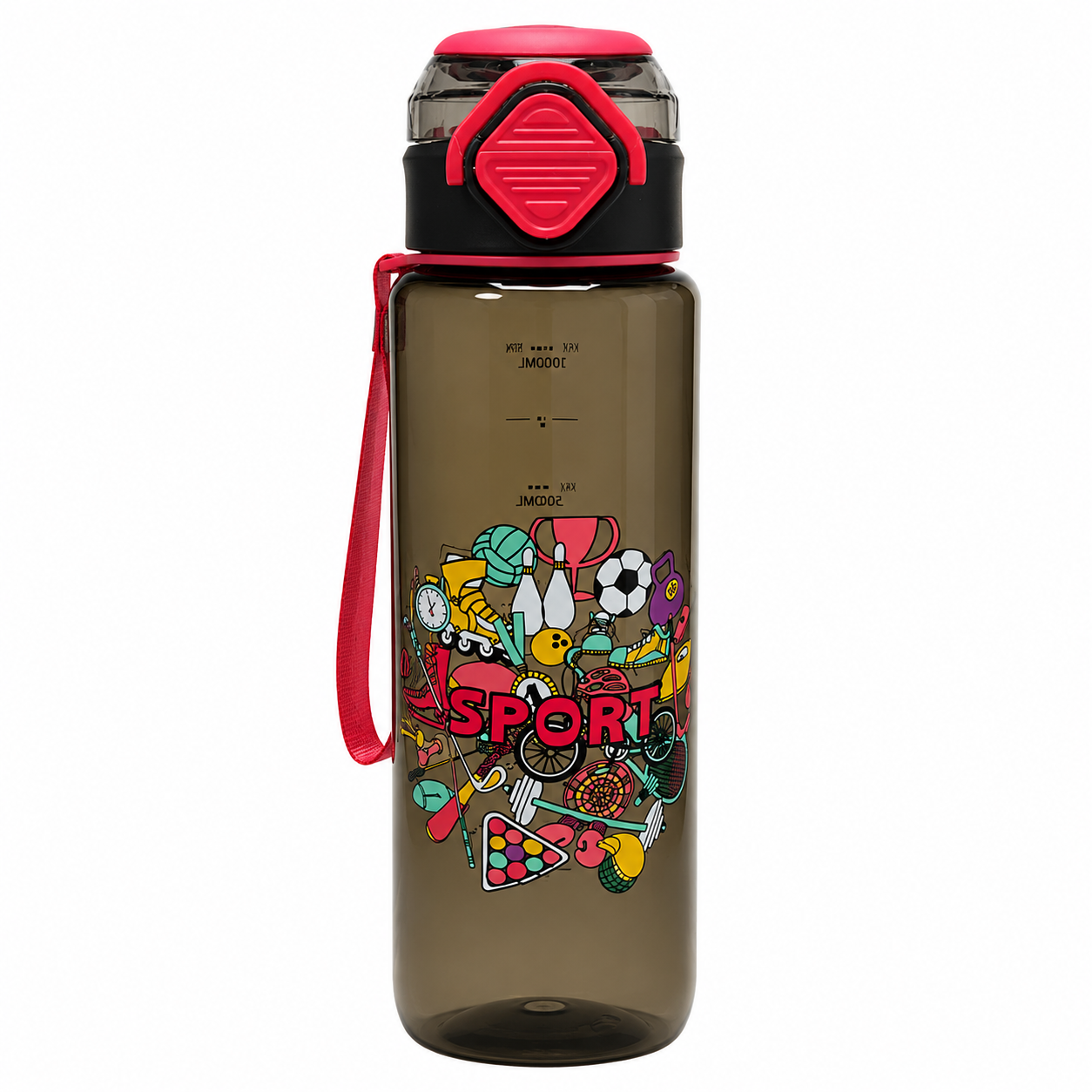Water Bottle Clear Black 1000 ml #1 || مطارة ماء اسود شفاف 1000 مل #1