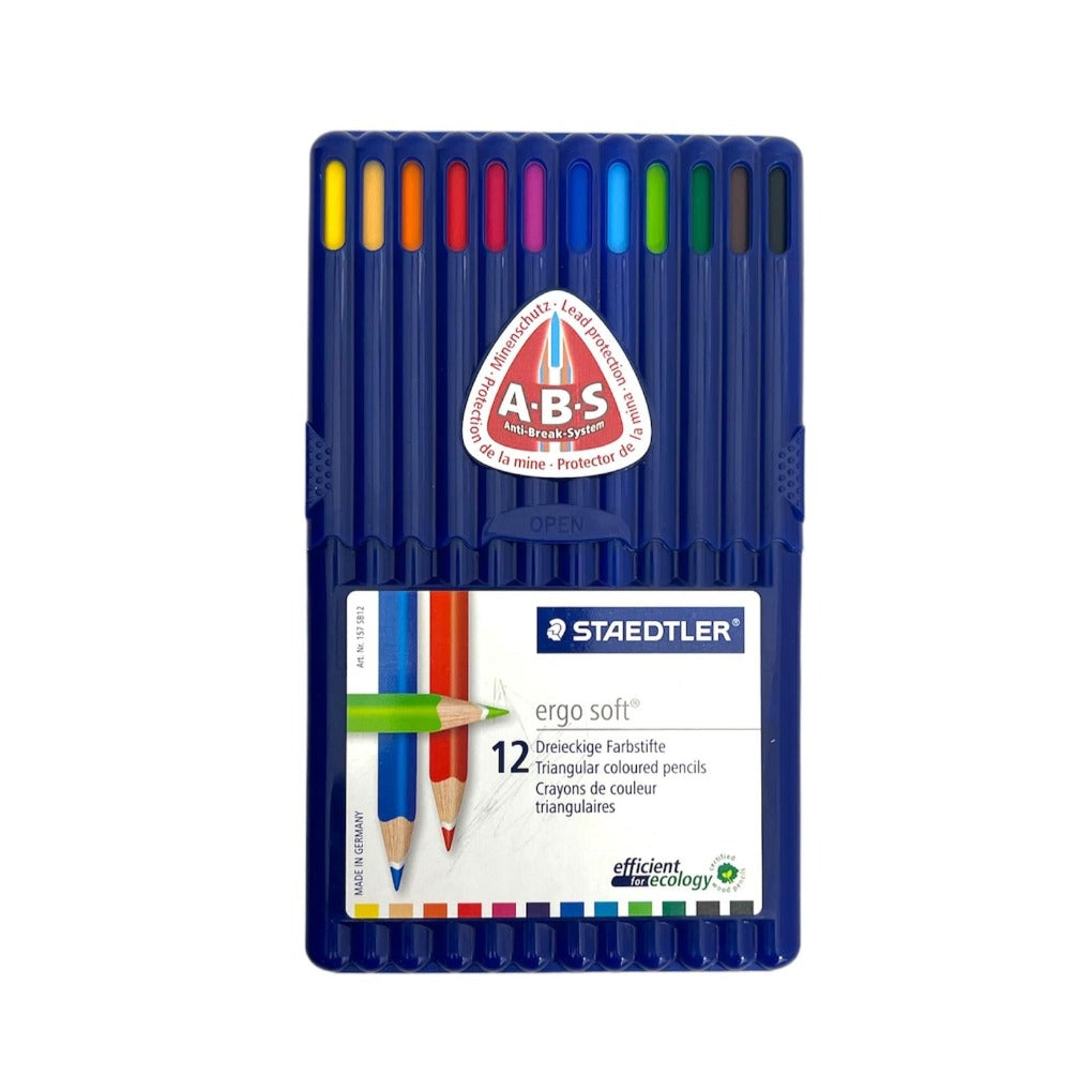Staedtler Ergo Soft 12 Triangular Colored Pencils || الوان خشبية ستدلر مثلثة ناعمه ١٢ لون