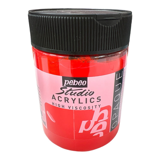 Pebeo Studio Acrylics High Viscosity 500 ml Cadmium Red || الوان بيبيو اكريليك 500مل احمر كادميوم