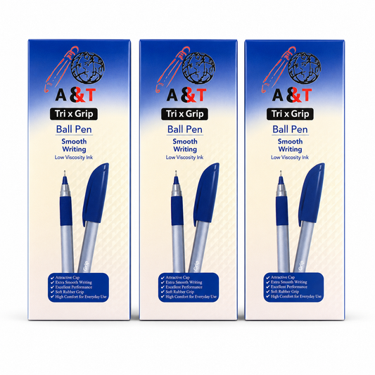 A&T Pen Offer Tri x Grip 2+1  || باكيج  اقلام حبر اي اند تي مثلثة 2+1