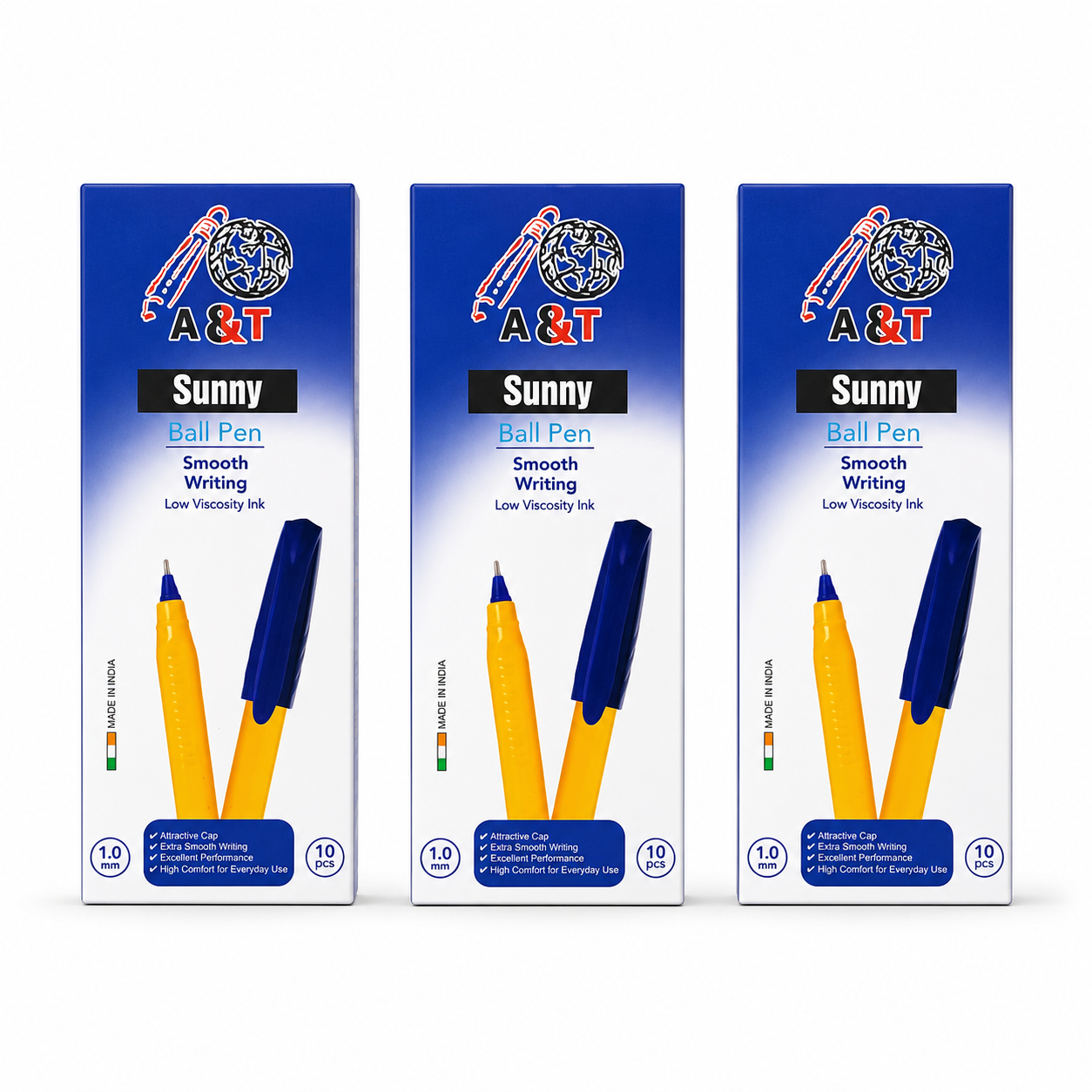 A&T Stationery Offer Sunny Pen 2+1  || باكيج  قرطاسية اي اند تي اقلام حبر ساني 2+1