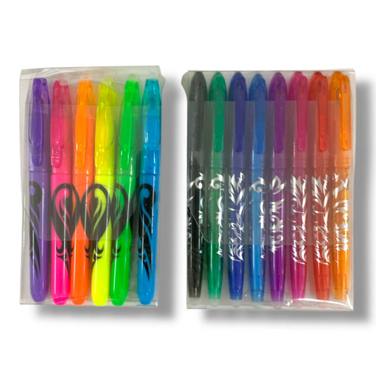 Atlas Offers 8 erasable pens 6 erasable highlighters || مجموعة اطلس 8 اقلام حبر ماسح و 6 اقلم فسفوري هايلايتر ماسح 