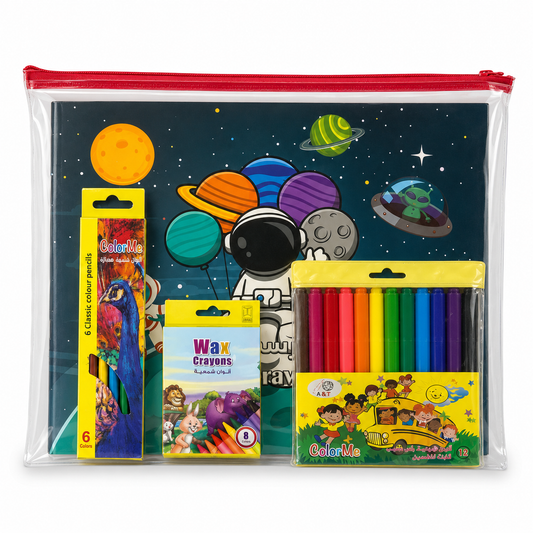 4-piece stationery set + B4 transparent file #3 || مجموعة قرطاسية 4 قطع + ملف شفاف بي فور #3