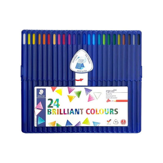 Staedtler Ergo Soft 24 Triangular Colored Pencils || الوان خشبية ستدلر مثلثة ناعمه ٢٤ لون