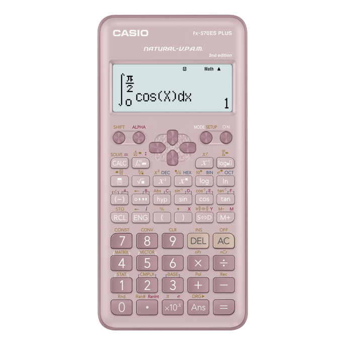 Casio Calculator fx 570 es plus pk || اله حاسبة كاسيو ٥٧٠ العلمية لون وردي⁩