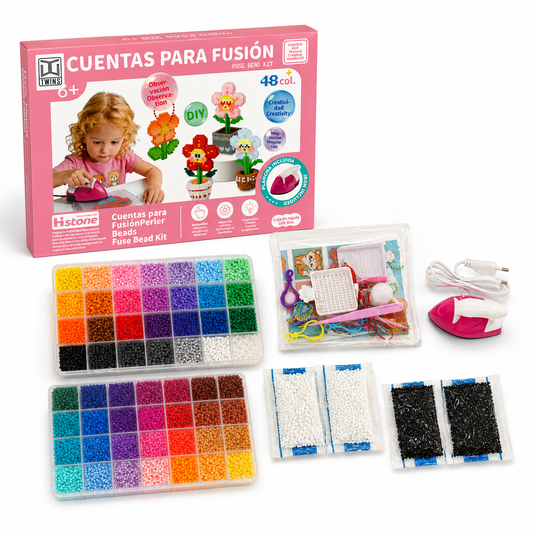 Fuse Beads Kits 3D Style with Iron 48 colors || مجموعة الخرز مع الاوتي ثري دي 48 لون