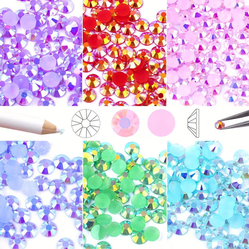 Bedazzled Crystals 32 Colors with Glue Set || مجموعة بيدازلد كريستال 32 لون مع صمغ