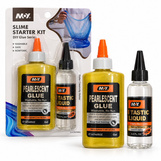 M&Y Slime Starter Kit Gold Pearlescent Glue || إم آند واي مجموعة سلايم للمبتدئين غراء لؤلؤي ذهبي