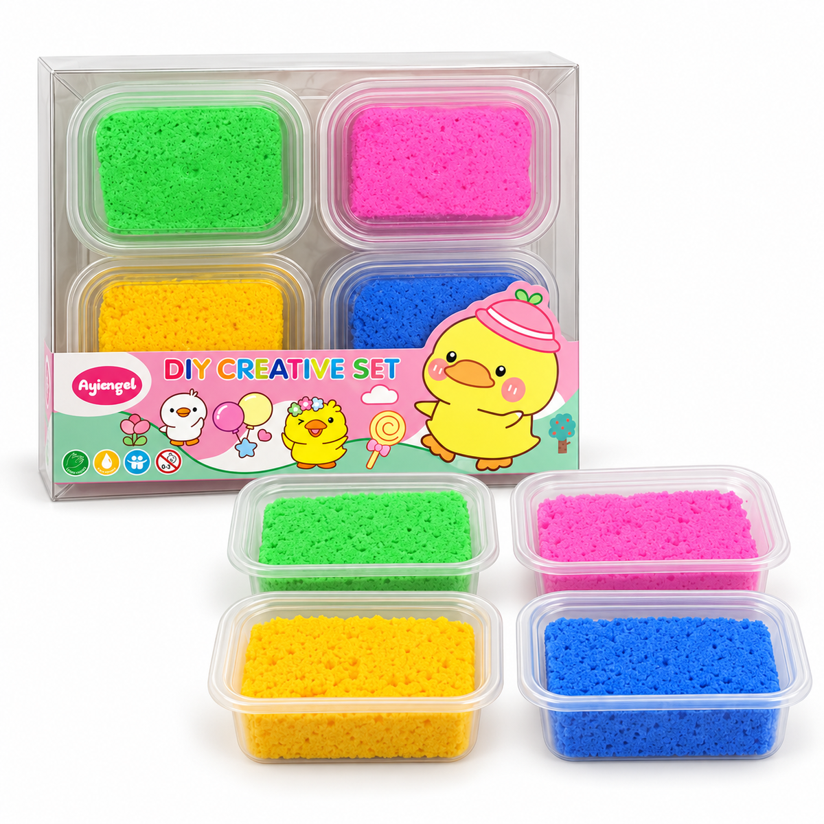 Ayiangel DIY Creative Set 4 Tubs – Duck || مجموعة تشكيل إبداعية Ayiangel من 4 علب – بطة