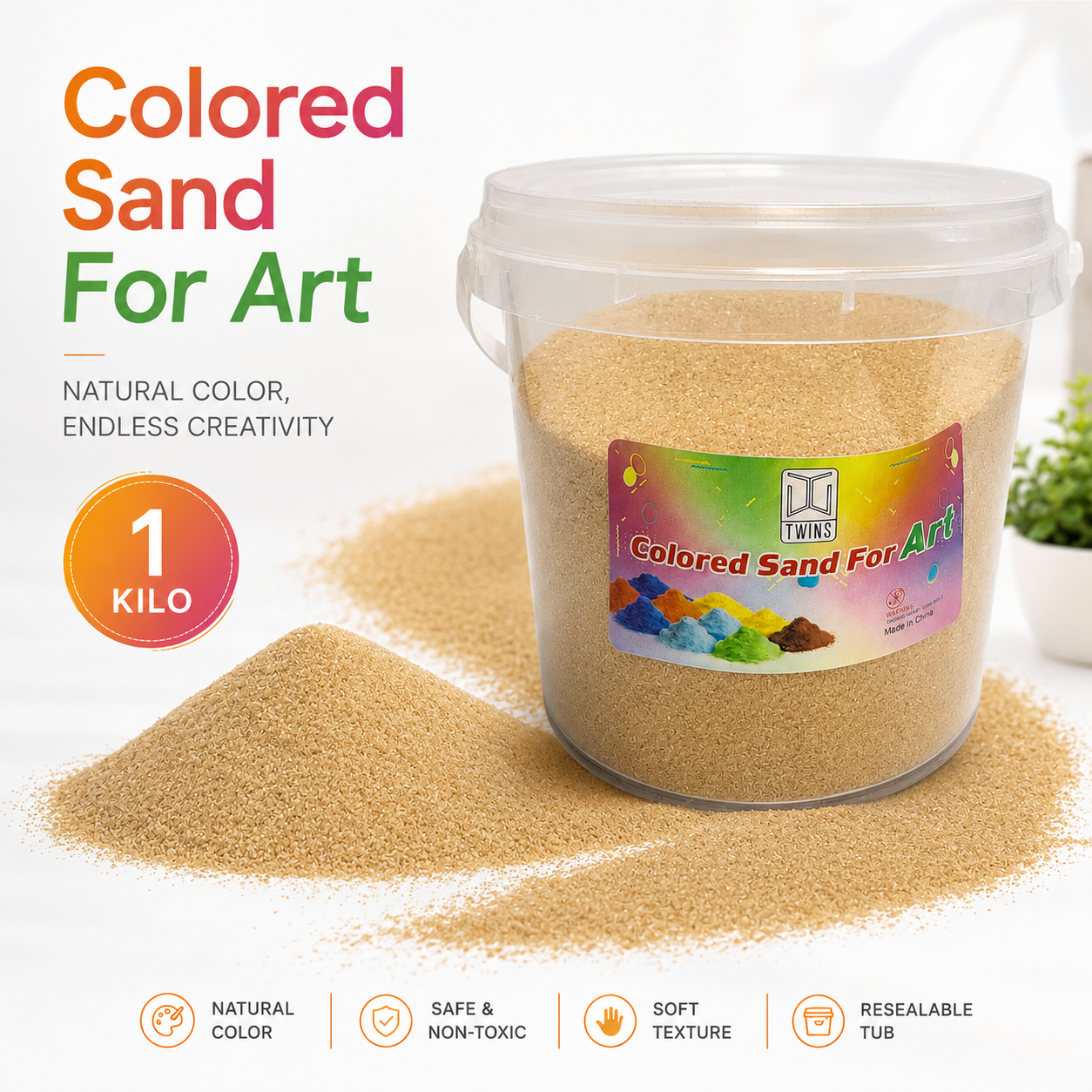 Twins Colored Sand 1 Kilo Sand || رمل ملون توينز 1 كيلو رملي