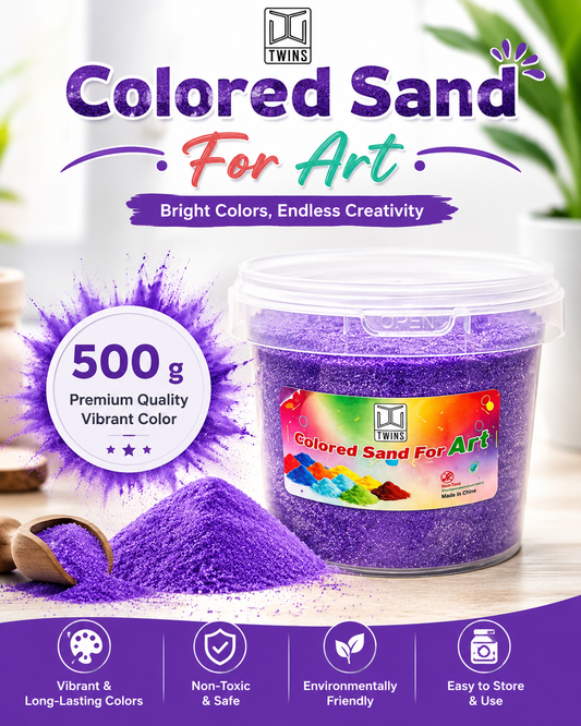 Twins Colored Sand 500g Purple || رمل ملون توينز 500 جرام بنفسجي