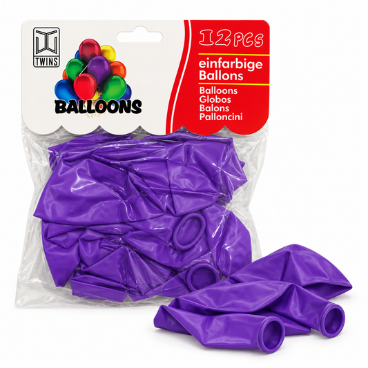 TWINS Purple Balloons 12 Pcs || بالونات توينز بنفسجي 12 حبة