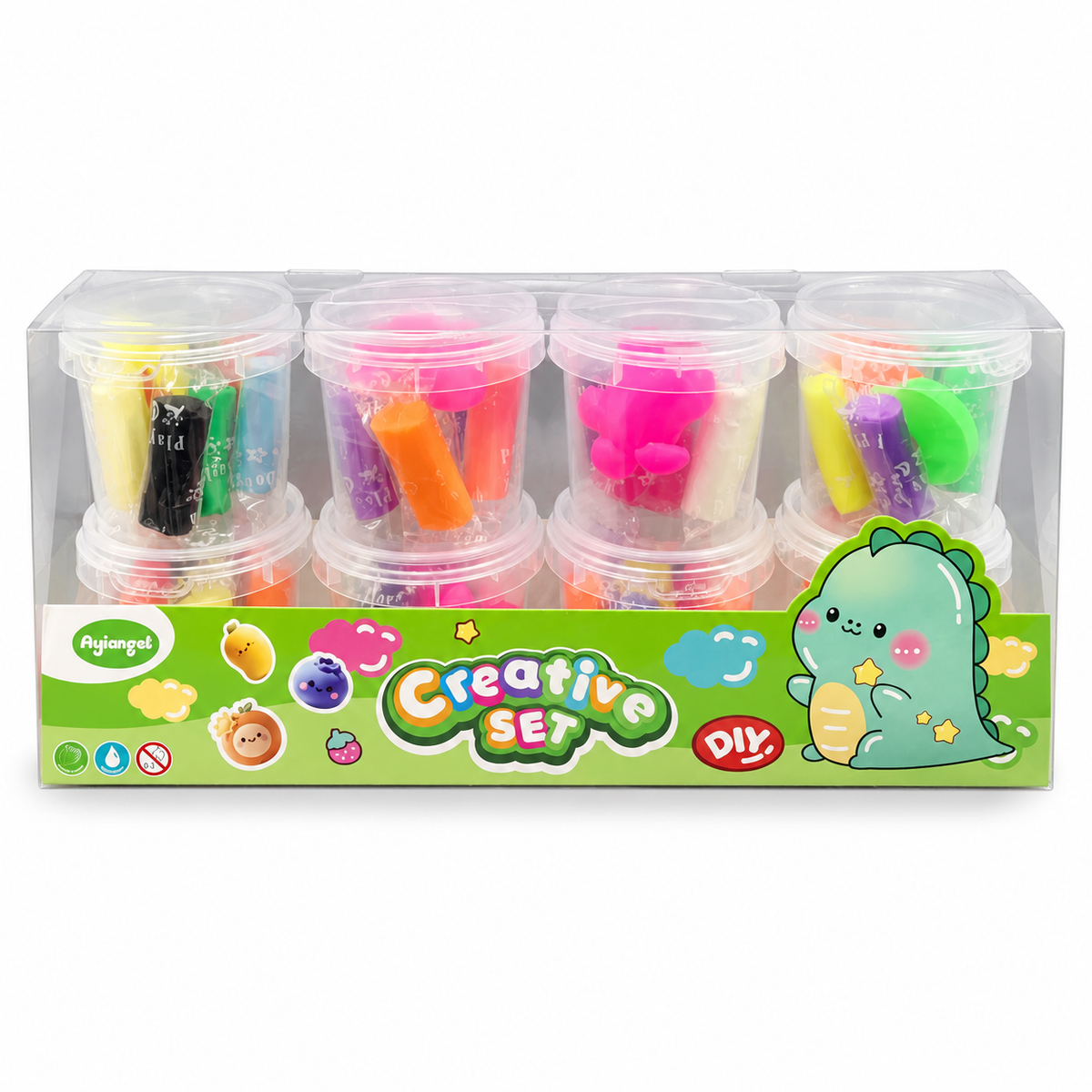 Ayiangel Creative Modelling Set 8 Cups – Dinosaur || مجموعة تشكيل إبداعية Ayiangel من 8 علب – ديناصور