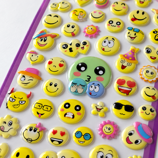 A&T Embossed Stickers Smiley Faces #2 || ستيكرات بارزة اي اند تي سمايلي #2