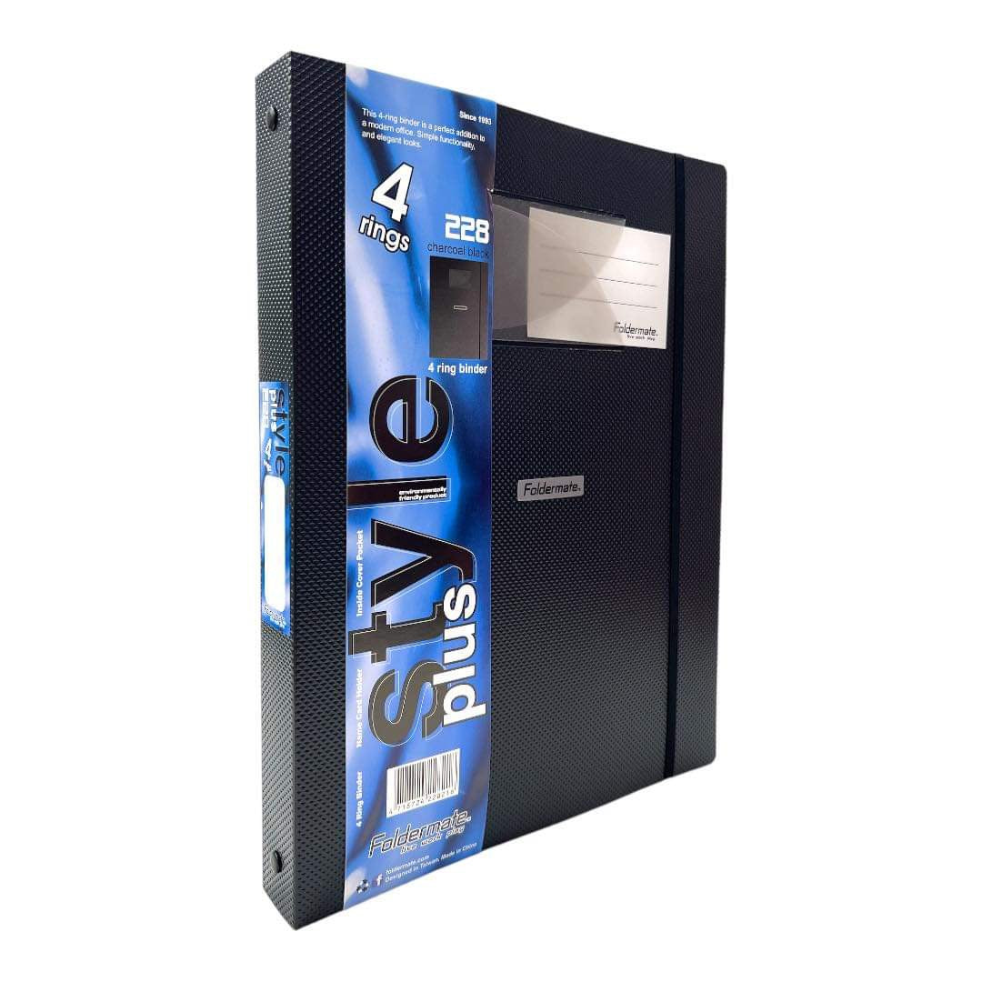 Foldermate 4 Ring Binder Charcoal Black || ملف 4 حلقة فولدر ميت اسود