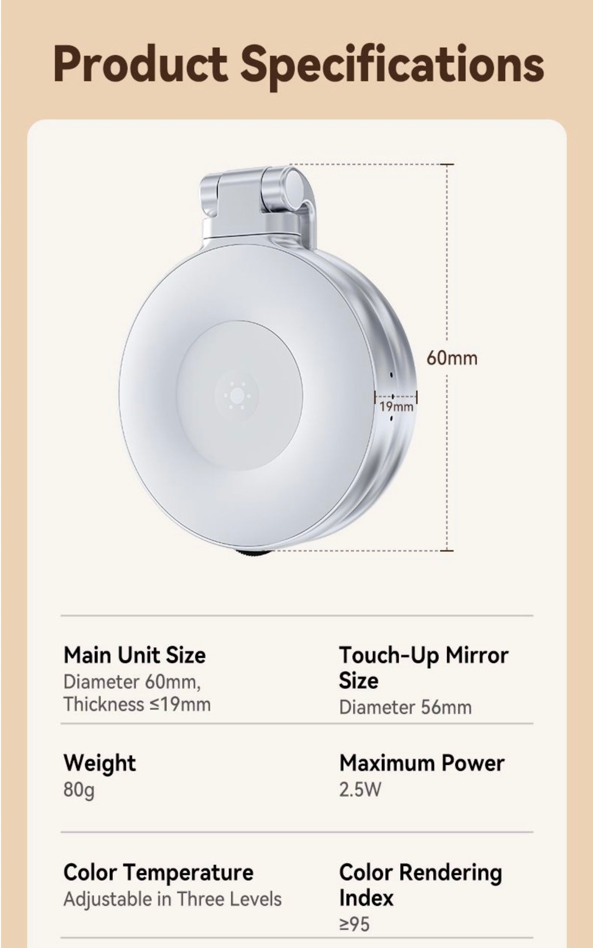 SMQ TELESIN Portable Beauty Magnetic Fill Light – Model S5 BGD 01 إضاءة مغناطيسية محمولة للموبايل من SMQ TELESIN – الموديل S5 BGD 01