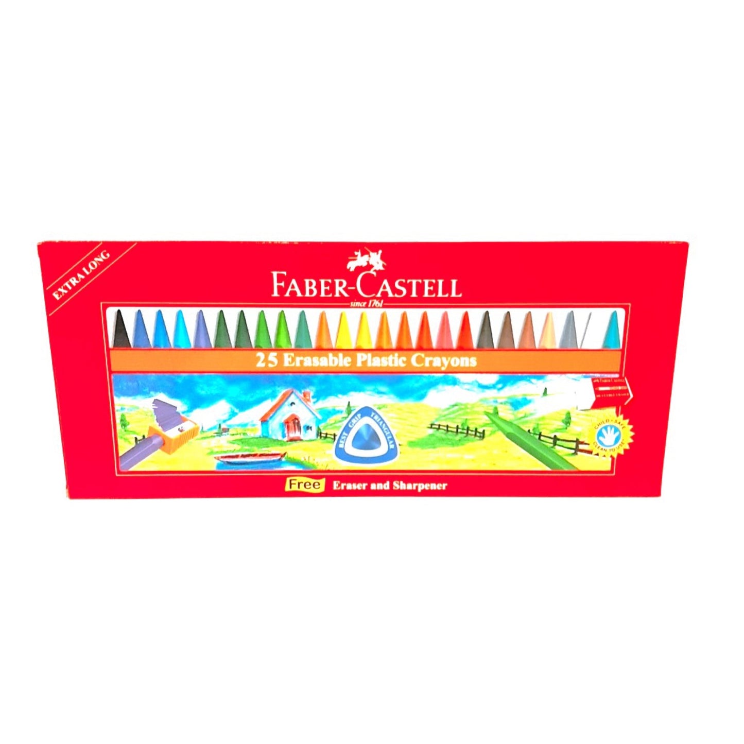 Faber Castell 25 Long Crayons || الوان فيبر كاستل شمعيه 25 لون