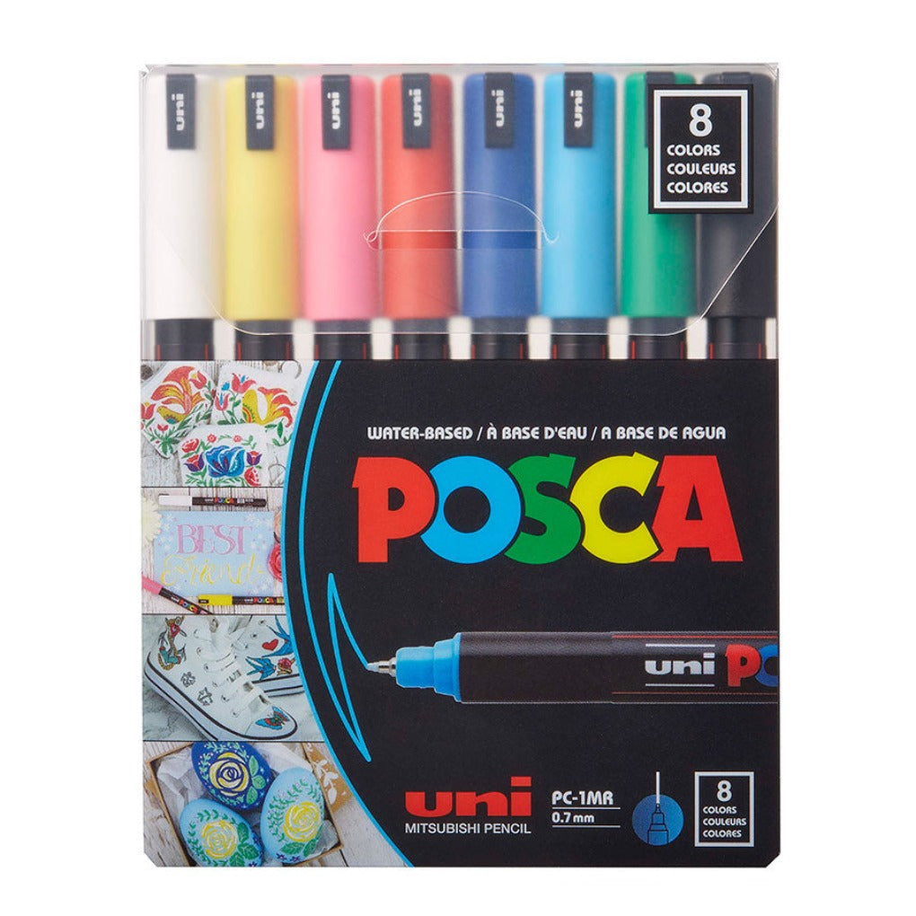 Posca Markers 8 Colors PC- 1MR -0.7 || بوسكا 8 لون راس ضعيف حديد