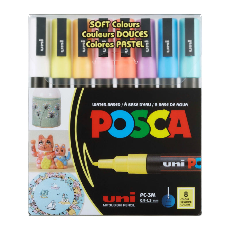 Posca Soft Colors PC-3M 8 Colors || PC-3M الوان بوسكا سوفت كولور ٨ لون