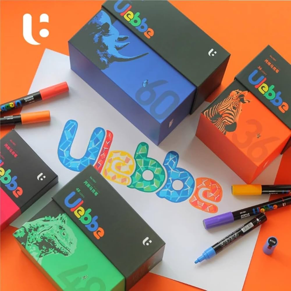 Ulebbe Acrylic Marker 36 Colors For Painting on All Surfaces || الوان اكريليك ماركر يوليبي ٣٦ لون للرسم على جميع الاسطح