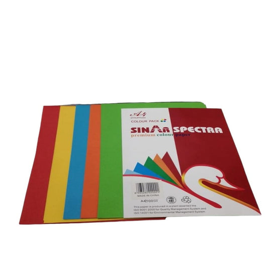 A&T Colored Paper 100 pages 5 Colors || ورق ملون ١٠٠ ورقة ٥ الوان