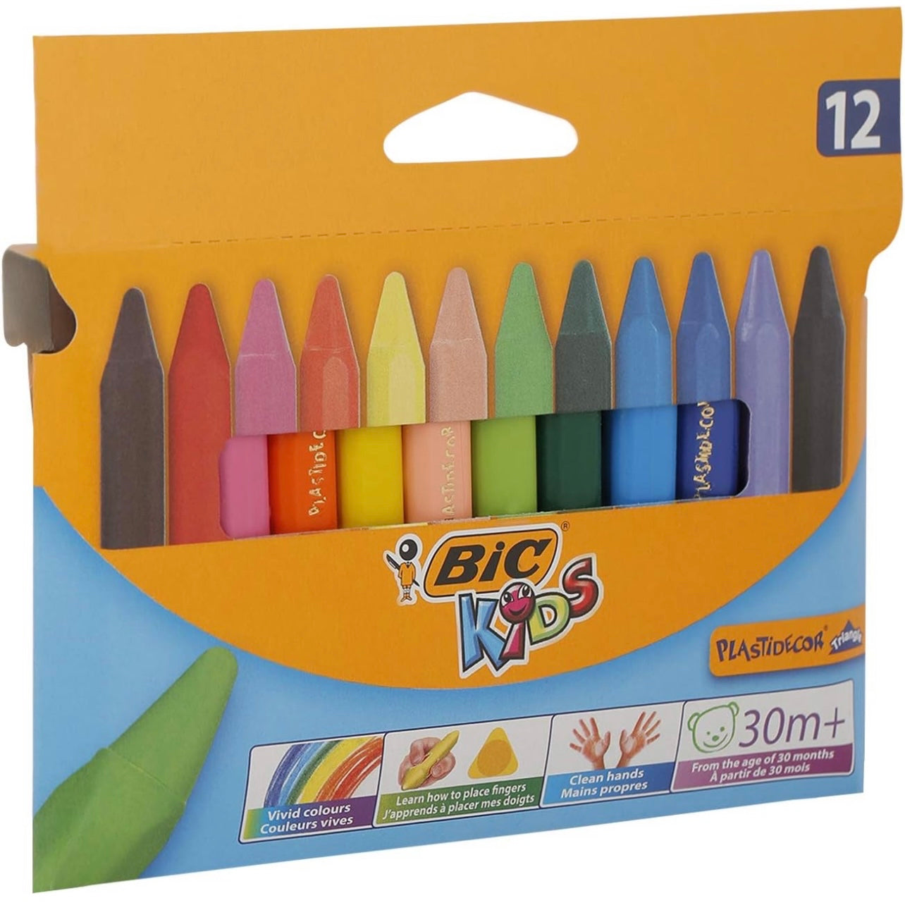 BIC Kids PLASTIDECOR Crayons 12 Colors || الوان بلاستيكية بيك ١٢ لون