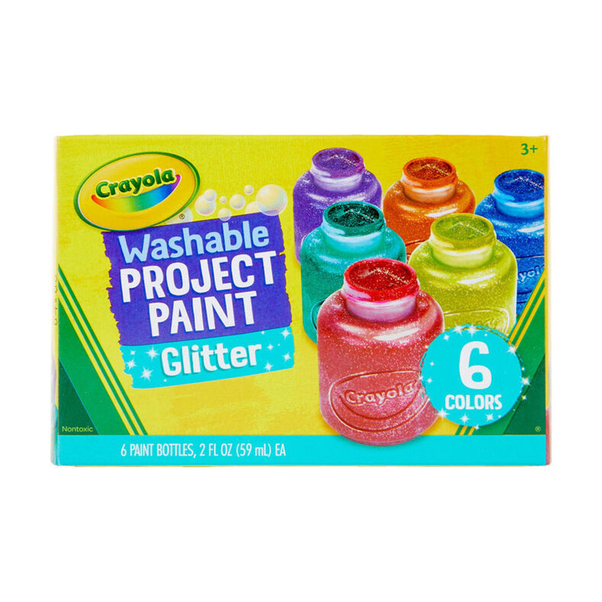 Crayola Washable Project Paint Glitter 6 Colors || الوان كرايولا واشابل قلتر 6 لون