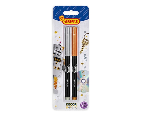 Jovi Decor Metallic Gold and Silver Pen Set || مجموعه اقلام جوفي ثابته فضي و ذهبي