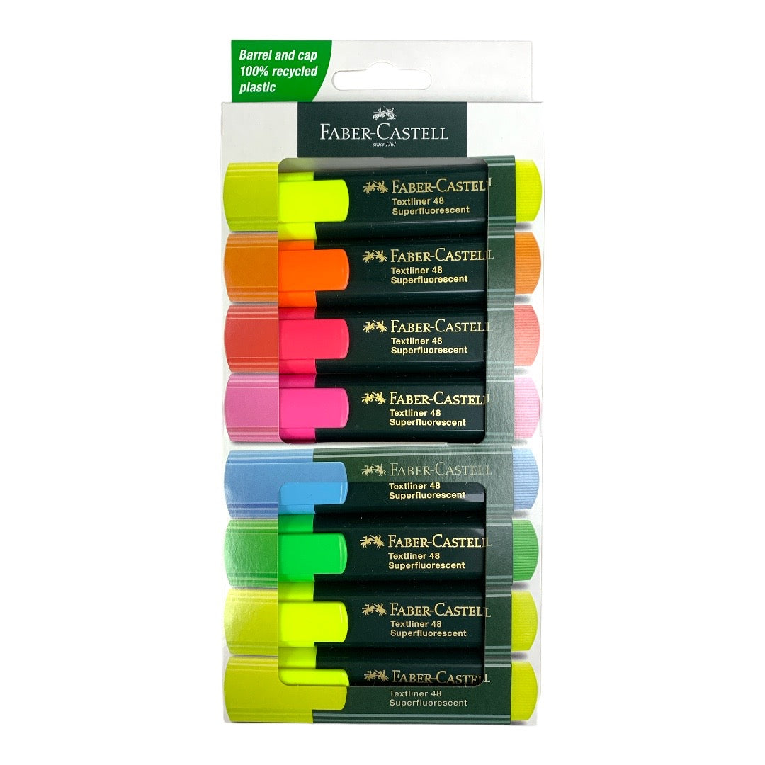 Faber Castell Highlighter Set 8 Colors || مجموعة اقلام تضليل هايلايتر فيبر كاستل ٨ لون