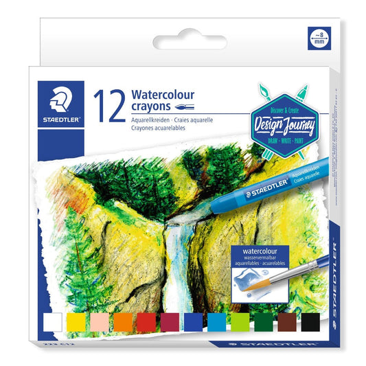 Staedtler 12 Watercolor Crayons || أقلام تلوين شمعية مائية عدد ١٢ ماركة ستيدلر