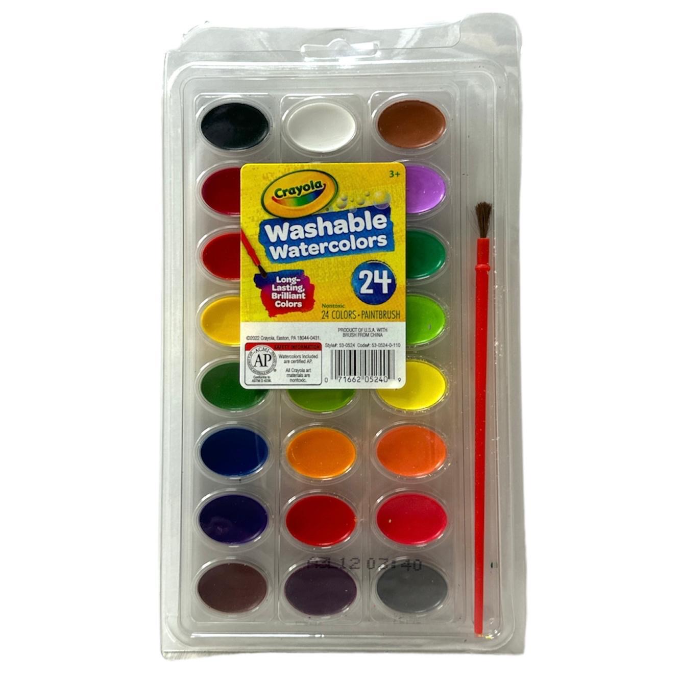 Crayola Washable WaterColors  24 Colors || الوان مائية كرايولا ٢٤ لون واشابل قابل للغسل 